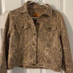 Ruby Rd Petite Snakeskin Print Jacket | Size 12P